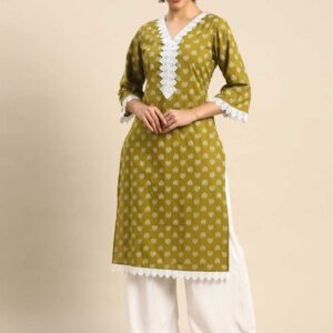 Rayon Printed Straight Kurti