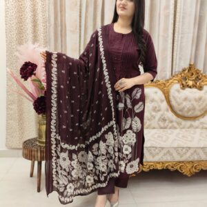 Cotton Kurti Pant with Dupatta Set