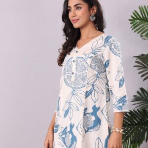 Rayon Gold Printed Straight Kurti