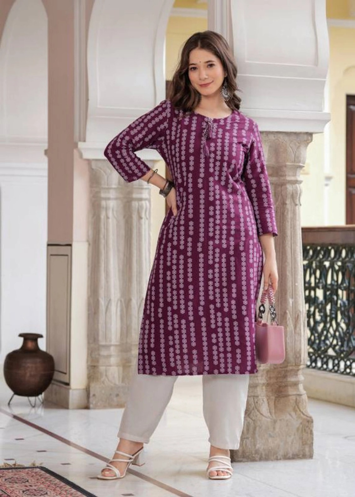 Rayon Printed Straight Kurti - Image 4