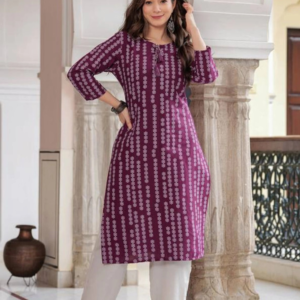 Rayon Printed Straight Kurti