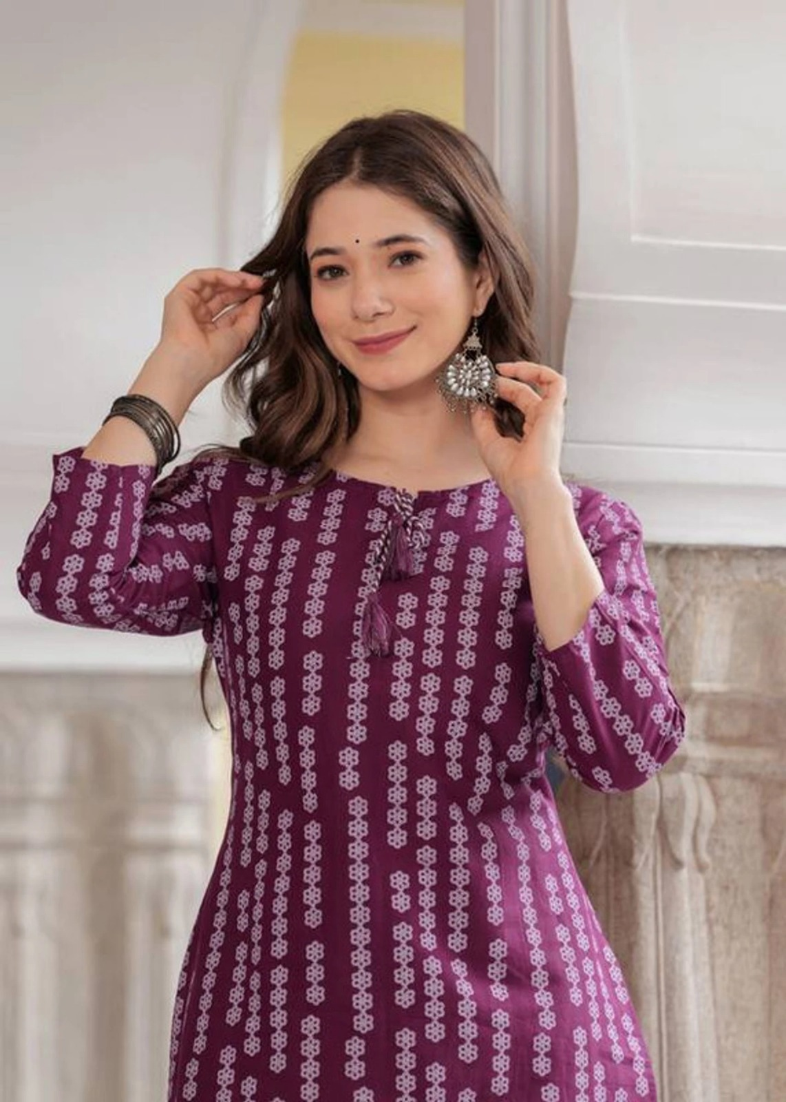 Rayon Printed Straight Kurti - Image 2