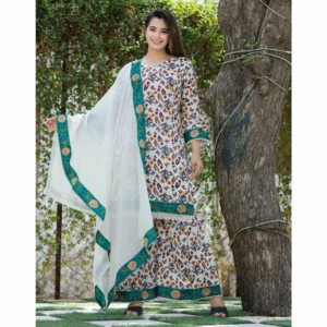 Rayon Kurti Sharara Dupatta Set