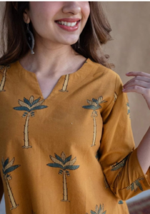 A line kurti set with plazo