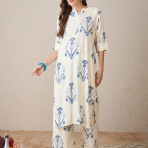 Rayon Printed Kurti Pant Set
