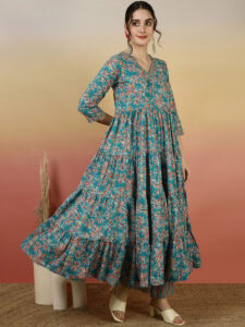 Cotton Printed Anarkali Kurti for Women
